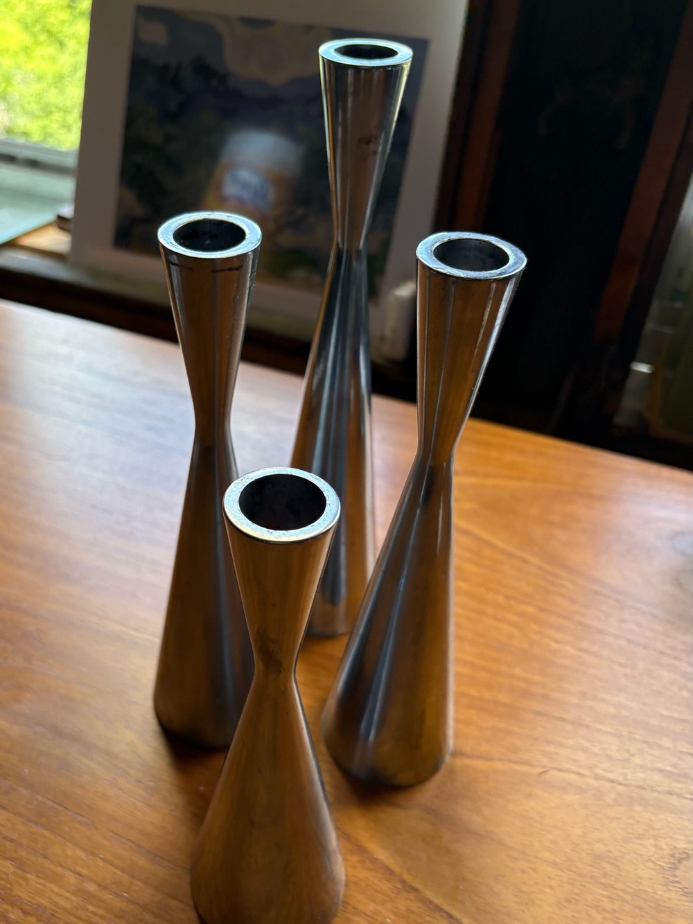 Ikea Silver Taper Candle Holders - Set of 4